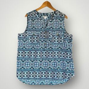 🎉5 for $45🎉 Croft & Barrow Top Blouse Shirt XL Blue